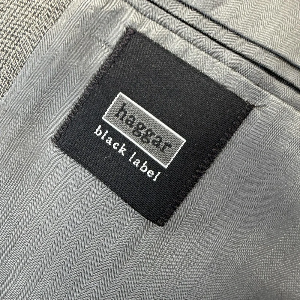 Haggar Black Label Blazer Mens 44L Gray Two Button Wool Blend Sport‎ Coat USA